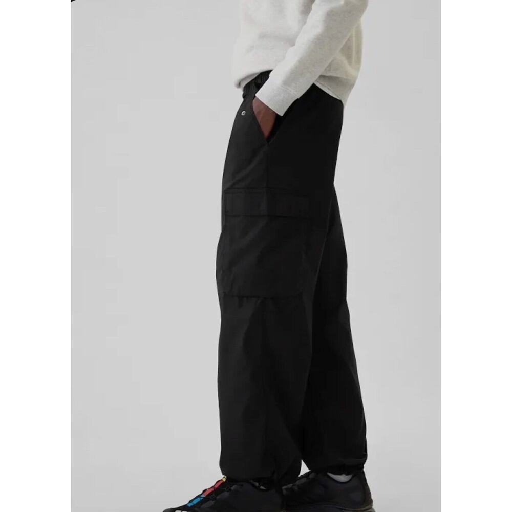 Gap Pants Men’s Baggy Black Drawstring Cargo Size L Tall